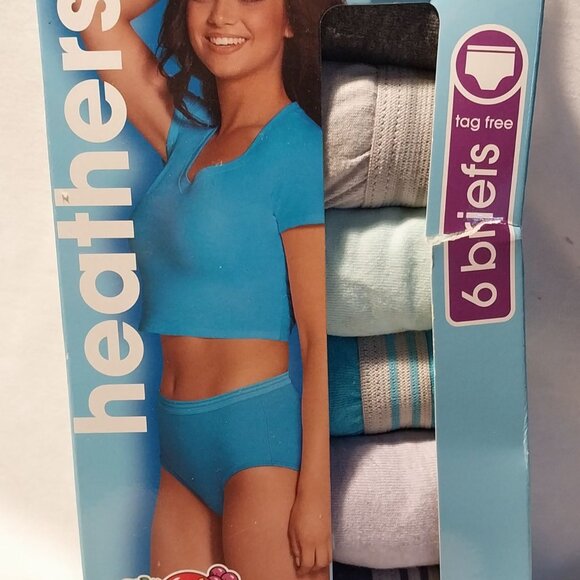 Fruit Of The Loom Ladies' Heathers Briefs 6 Pack Size8XL Soft Cotton Blend Ravel - Picture 1 of 4